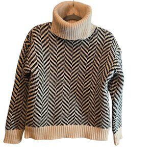 SEE AND BE SEEN CHEVRON SWEATER SIZE SMALL MEDIUM BLACK CREAM